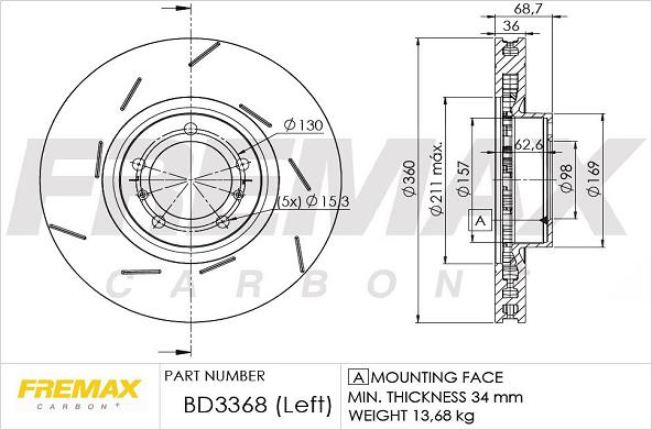 FREMAX BD-3368 - Bremžu diski ps1.lv