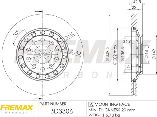 FREMAX BD-3306 - Bremžu diski ps1.lv