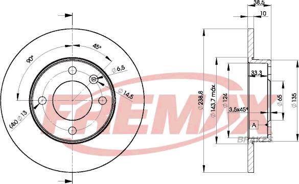 FREMAX BD-3325 - Bremžu diski ps1.lv