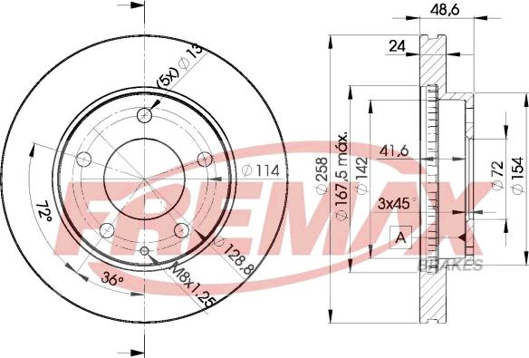 FREMAX BD-3258 - Bremžu diski ps1.lv