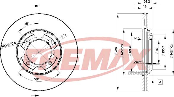 FREMAX BD-3261 - Bremžu diski ps1.lv