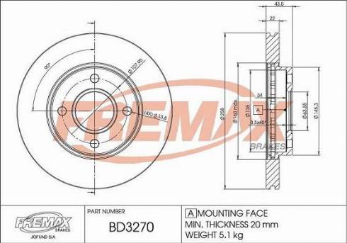 FREMAX BD-3270 - Bremžu diski ps1.lv