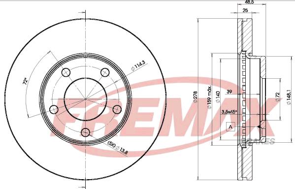 FREMAX BD-3272 - Bremžu diski ps1.lv