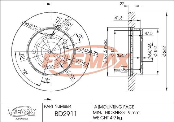 FREMAX BD-2911 - Bremžu diski ps1.lv