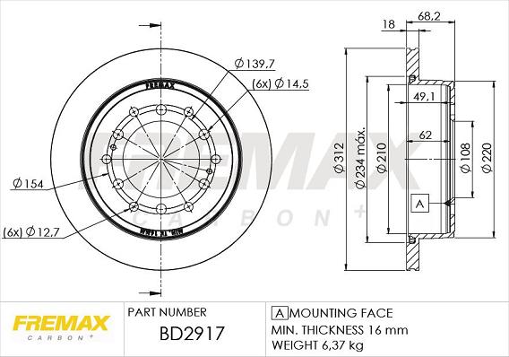 FREMAX BD-2917 - Bremžu diski ps1.lv