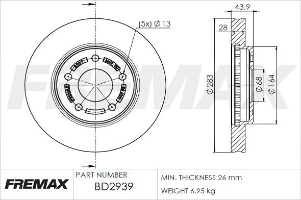 FREMAX BD-2939 - Bremžu diski ps1.lv