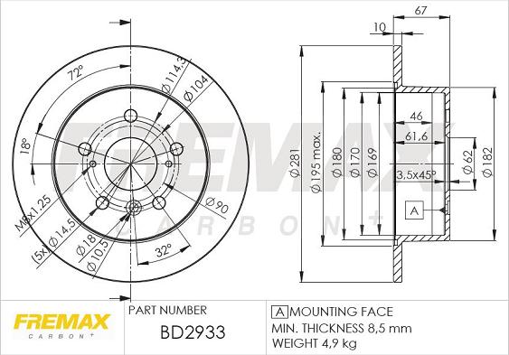 FREMAX BD-2933 - Bremžu diski ps1.lv