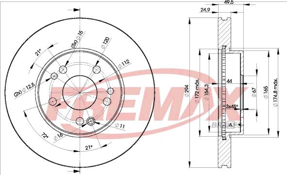 FREMAX BD-2412 - Bremžu diski ps1.lv