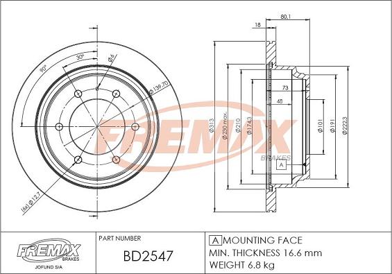 FREMAX BD-2547 - Bremžu diski ps1.lv