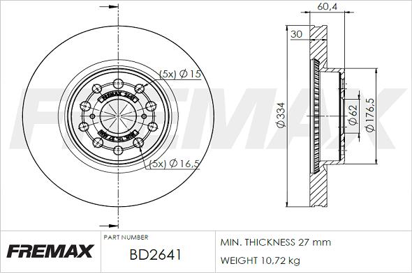 FREMAX BD-2641 - Bremžu diski ps1.lv