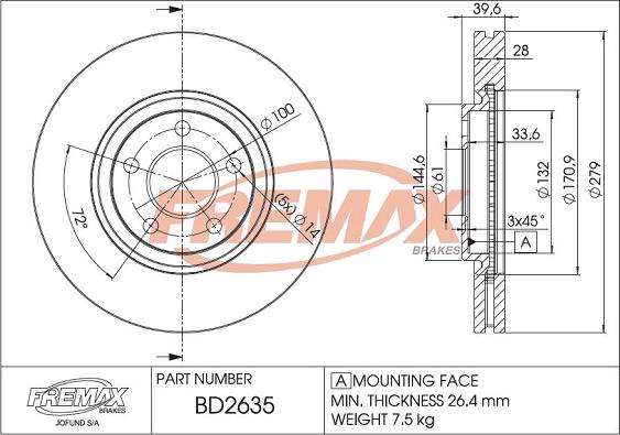 FREMAX BD-2635 - Bremžu diski ps1.lv