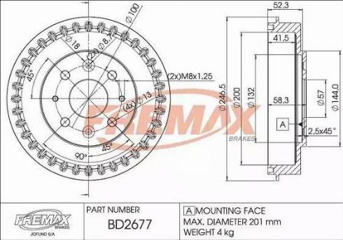 FREMAX BD-2677 - Bremžu trumulis ps1.lv