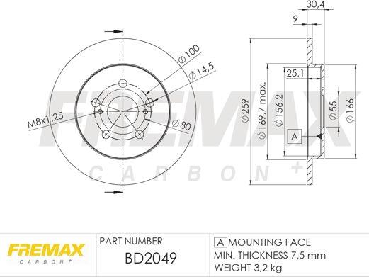 FREMAX BD-2049 - Bremžu diski ps1.lv