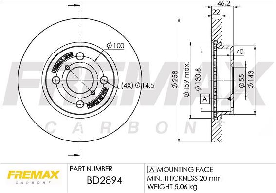 FREMAX BD-2894 - Bremžu diski ps1.lv