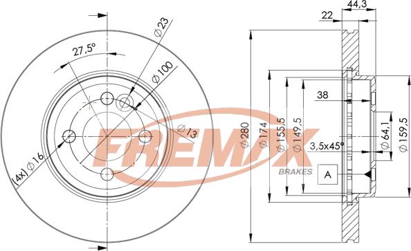 FREMAX BD-2893 - Bremžu diski ps1.lv