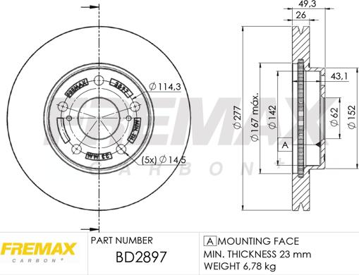 FREMAX BD-2897 - Bremžu diski ps1.lv