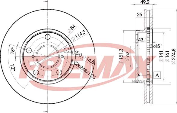 FREMAX BD-2878 - Bremžu diski ps1.lv