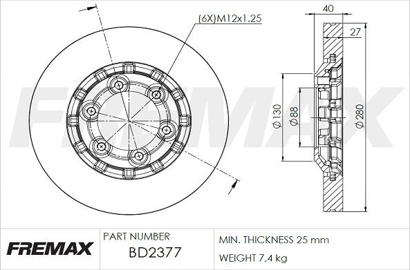 FREMAX BD-2377 - Bremžu diski ps1.lv