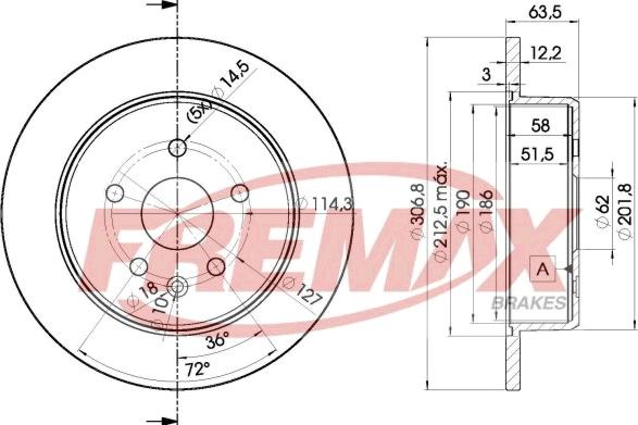 FREMAX BD-2790 - Bremžu diski ps1.lv