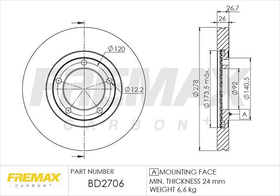 FREMAX BD-2706 - Bremžu diski ps1.lv