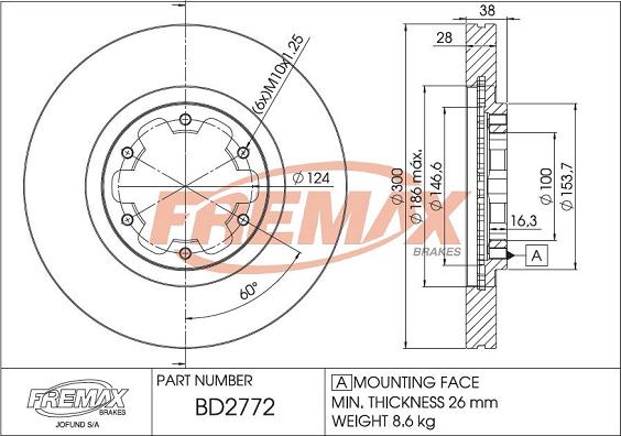 FREMAX BD-2772 - Bremžu diski ps1.lv