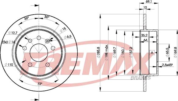 FREMAX BD-7476 - Bremžu diski ps1.lv