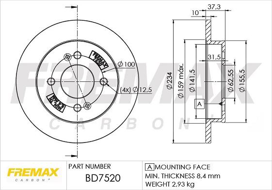 FREMAX BD-7520 - Bremžu diski ps1.lv