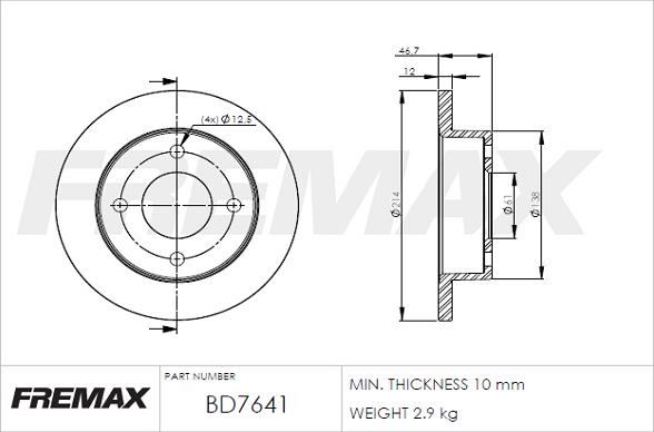 FREMAX BD-7641 - Bremžu diski ps1.lv