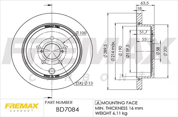 FREMAX BD-7084 - Bremžu diski ps1.lv