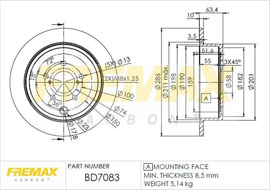 FREMAX BD-7083 - Bremžu diski ps1.lv