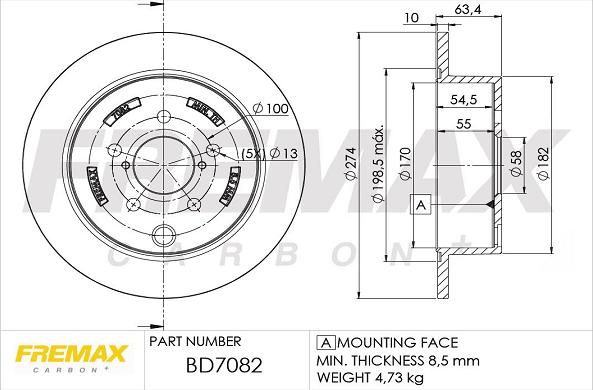 FREMAX BD-7082 - Bremžu diski ps1.lv