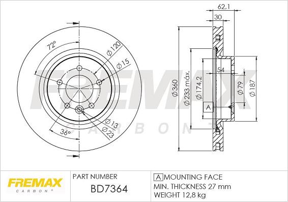 FREMAX BD-7364 - Bremžu diski ps1.lv