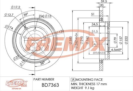 FREMAX BD-7363 - Bremžu diski ps1.lv