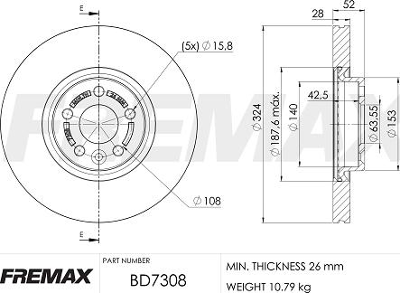 FREMAX BD-7308 - Bremžu diski ps1.lv