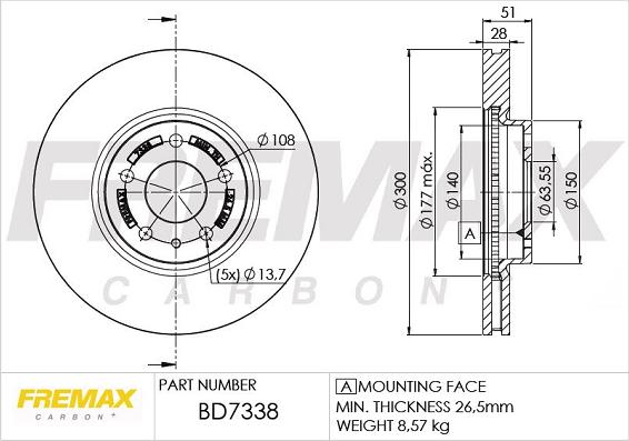 FREMAX BD-7338 - Bremžu diski ps1.lv