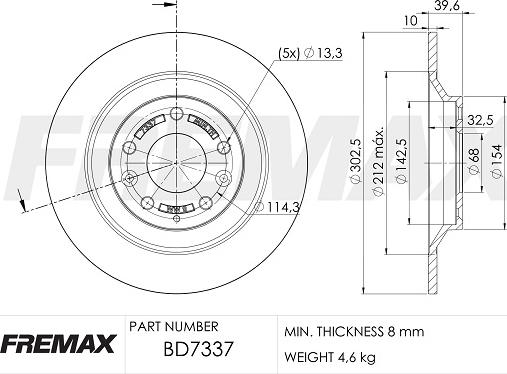 FREMAX BD-7337 - Bremžu diski ps1.lv