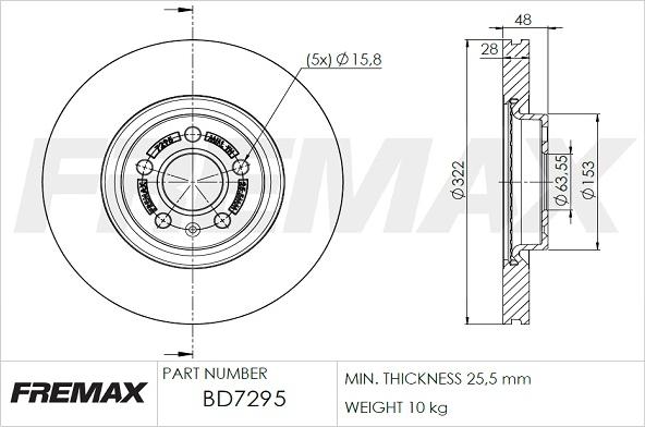 FREMAX BD-7295 - Bremžu diski ps1.lv