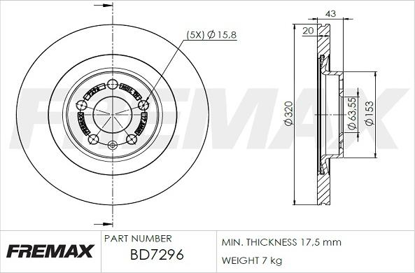 FREMAX BD-7296 - Bremžu diski ps1.lv