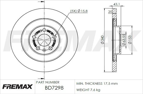 FREMAX BD-7298 - Bremžu diski ps1.lv