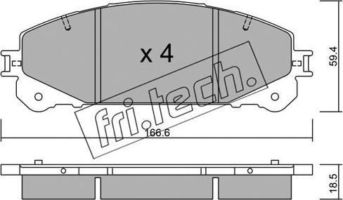 Fri.Tech. 954.1 - Bremžu uzliku kompl., Disku bremzes ps1.lv