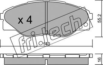 Fri.Tech. 952.0 - Bremžu uzliku kompl., Disku bremzes ps1.lv