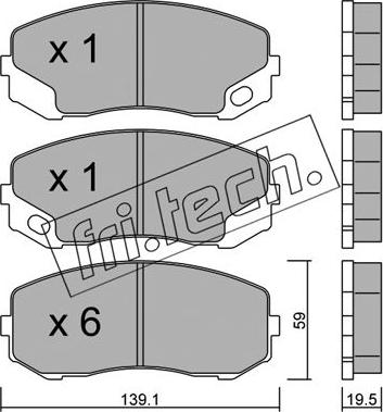 Fri.Tech. 927.0 - Bremžu uzliku kompl., Disku bremzes ps1.lv