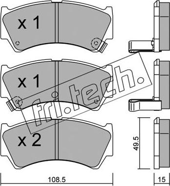 Fri.Tech. 452.0 - Bremžu uzliku kompl., Disku bremzes ps1.lv