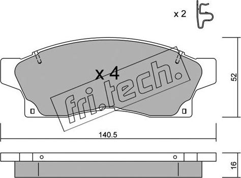 Fri.Tech. 460.0 - Bremžu uzliku kompl., Disku bremzes ps1.lv