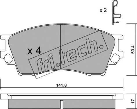 Fri.Tech. 489.0 - Bremžu uzliku kompl., Disku bremzes ps1.lv