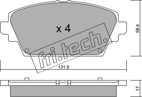 Fri.Tech. 480.0 - Bremžu uzliku kompl., Disku bremzes ps1.lv