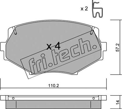 Fri.Tech. 488.0 - Bremžu uzliku kompl., Disku bremzes ps1.lv