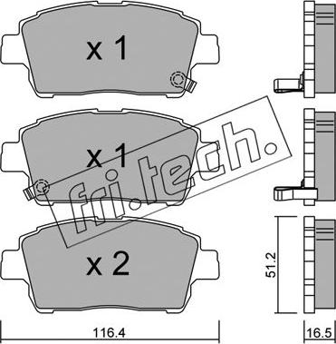 Fri.Tech. 438.0 - Bremžu uzliku kompl., Disku bremzes ps1.lv