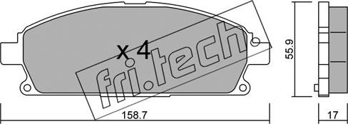 Fri.Tech. 421.0 - Bremžu uzliku kompl., Disku bremzes ps1.lv