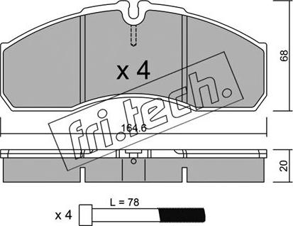 Fri.Tech. 594.5 - Bremžu uzliku kompl., Disku bremzes ps1.lv